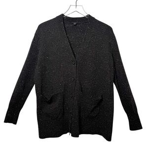 COS Black Speckle 100% Wool Women’s V Neck Cardigan Sz XS